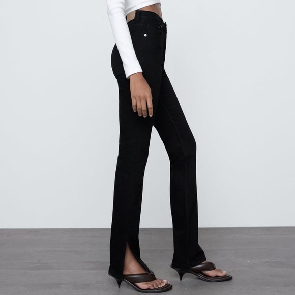 Zara Denim - NEW BLACK ZARA SPLIT LEG SKINNY JEANS